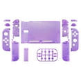 thumbnail image 2 of eXtremeRate Clear Atomic Purple Back Plate for Nintendo Switch Console, NS Joycon Handheld Controller Housing with Full Set Buttons, DIY Replacement Shell for Nintendo Switch, 2 of 9