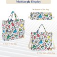 thumbnail image 6 of FORMRS Womens Corduroy Tote Bag Crossbody Shoulder Handbag with Pocket, Blue Triangles, 6 of 7
