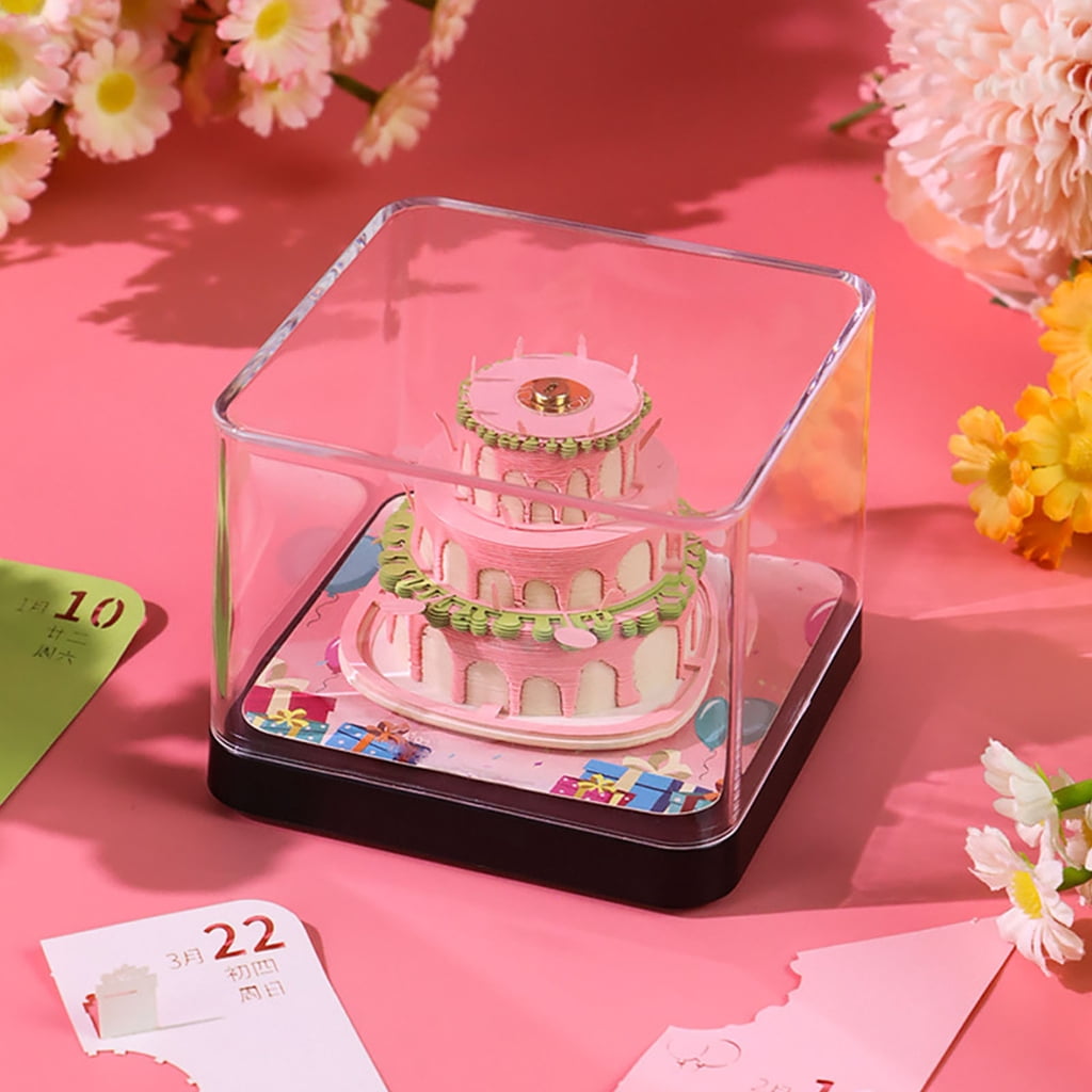 2026 Timepiece Calendar Table Ornament Paper Sculpture Birthday Cake Calendar