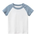 thumbnail image 1 of T-Shirt Garçon Tout-Petit Hauts Enfants Bébé Bloc de Couleur Manches Courtes Col Rond Tee Vêtements, 1 of 2