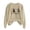 Beige, variant on Gunia Pumpkin Halloween Sweatshirts For Women Autumn Winter Solid Color Printing Sweater Crew Neck Long Sleeved Pullover Tops Fall Fashion Clothes Beige S-2Xl