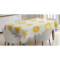 thumbnail image 1 of Ambesonne Yellow and White Tablecloth Rectangular Table Cover, Sunny Summer, 52"x70", Marigold White, 1 of 3