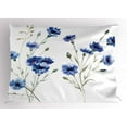 thumbnail image 2 of Ambesonne Vintage Blue Pillow Sham, Carniation Flowers, 26" X 20", Violet Blue and Khaki, 2 of 2