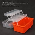 thumbnail image 3 of Marker Storage Box, Translucent Arts And Craft Supply Case, Portable Three-Layer For Art Cosmetics Toys Tools, 3 of 7