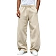 thumbnail image 5 of Mens Sweatpants with Pockets Loose Casual Barrel Sweat Pants,Drawstring Elastic Waist Curved Seam Wide Leg Athletic Pants for Running, 5 of 6
