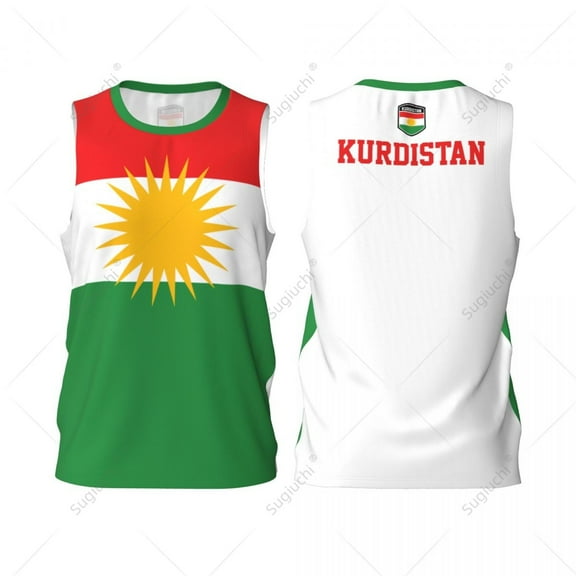 Kurdistan Flag Men Basketball Sports Jersey Running Fitness Multifunction Sleeveless tshirt Exclusive Custom Name Nunber