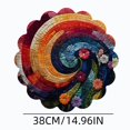 thumbnail image 3 of Round Placemats Set of 6, 15" Woven Table Mats, Non-Slip Heat-Resistant, Washable Dining Chargers, Kitchen Hot Pads, Farmhouse Décor, Wedding & Holiday Use(D), 3 of 8