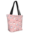 thumbnail image 2 of KLL Tote Bag for Women Girl Rabbit Print Shopping Grocery Reusable Bags for Office School Shopping Travel, 2 of 6