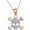 Rose, variant on Skull With Crossbones Pendant Necklace for Women Round Cut White Diamond 925 Sterling Silver 14K White Gold Finish