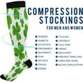 thumbnail image 4 of Coolnut 1 Pack St. Patrick's Day Clover Compression Socks for Women Men, Knee High Stockings for Athletic Sports,Running,Travel, 4 of 7