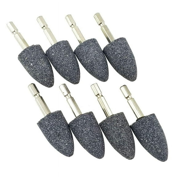 8 Pcs Cone Shape Grinding Stone - 1/4inch Hex Shank Abrasive Stone Mounted Grinding Point for Rotary Tool Drill (25mm)