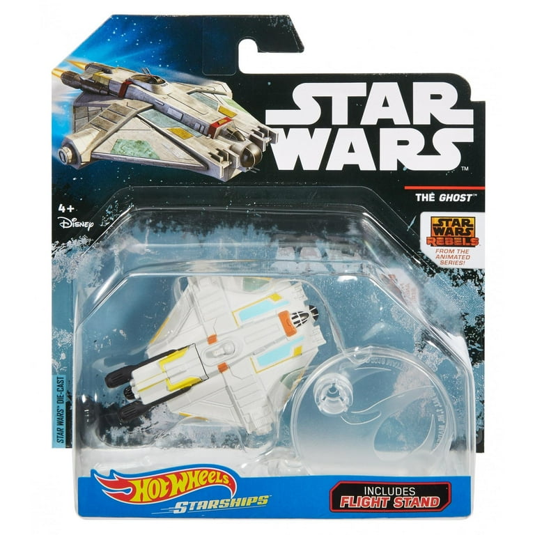 Hot Wheels Star Wars Rebels Ghost Vs. Tie Fighter 2-Pack | Flight Navigator Hyperspace Launcher & Display Stand