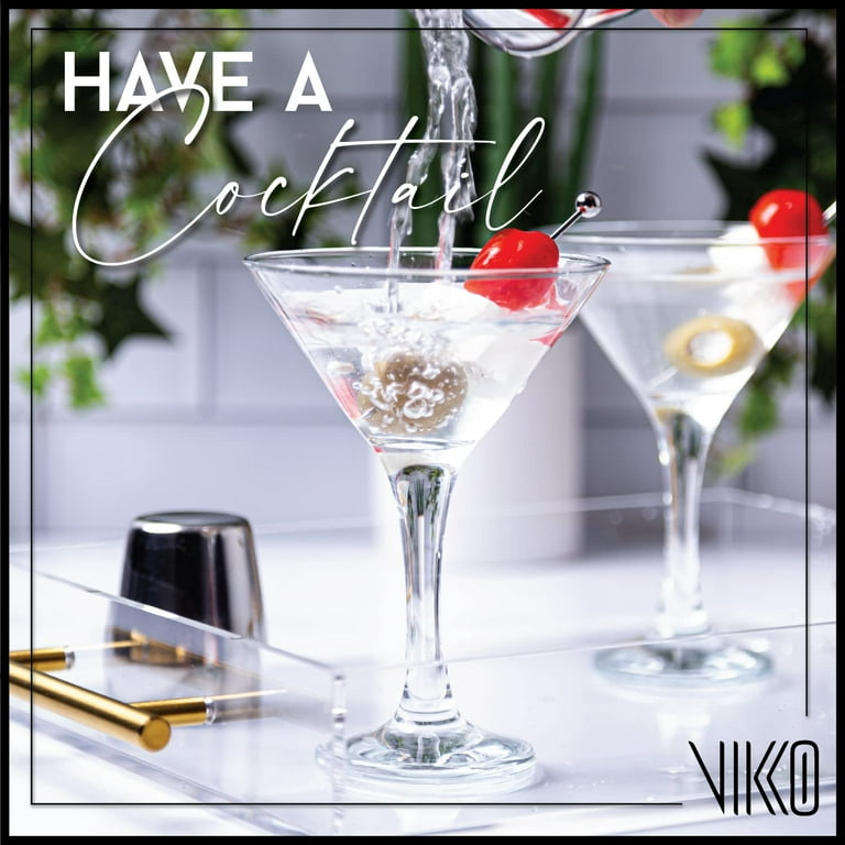 Vikko Martini Glasses Set of 12, Crystal Clear 6 Ounce Martini Glasses with  Stem, Elegant Glasses for Martini, Vodka, Cocktail 