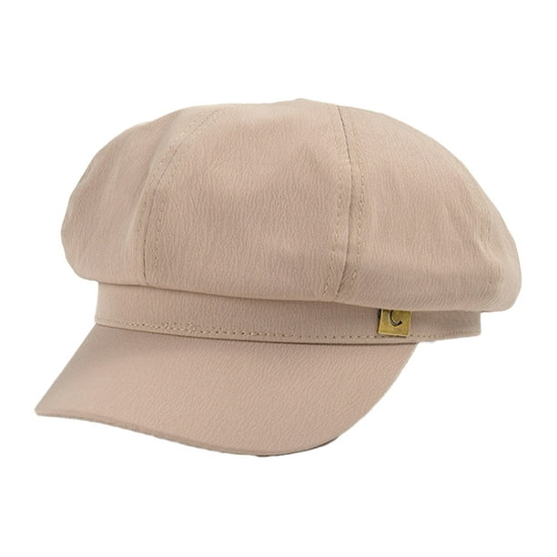 Sombrero de mujer con circunferencia de 56-58 cm, gorro octogonal, gorro retro, boina informal con lengua de pato y visera, gorro protector solar