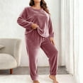 thumbnail image 2 of ABATAB Valentine's Day Fuzzy Pajamas Set for Women Winter Warm Fleece Pullover Soft Pj Pants 2 Piece Plush Sleepwear Outfits, 2 of 5