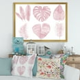 thumbnail image 3 of Designart 'Tropical Pink Watercolour Leaves On White I' Shabby Chic Framed Art Print, 3 of 4