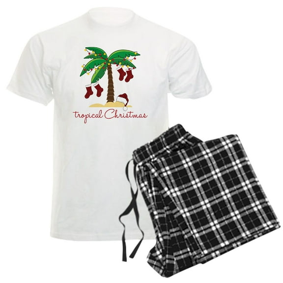 CafePress - Tropical Christmas Men's Light Pajamas - Men's Light Loose Fit Cotton Pajama Set