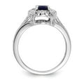 thumbnail image 2 of Solid 14K White Gold Diamond and Sapphire Blue September Gemstone Oval Engagement Ring Size 5.5 (.208 cttw.), 2 of 4