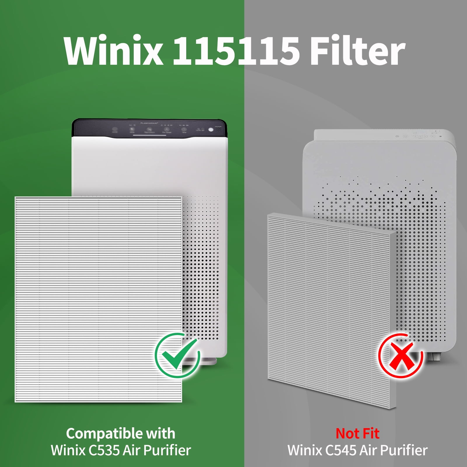 FFAC 115115 Replacement Filter for Winix Air Purifier C535 , 4 Pack HEPA Filter