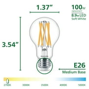 Philips Ultra Efficient LED 60-Watt A19 Light Bulb, Soft White, Non-Dimmable, E26 Base (1-Pack)