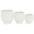 thumbnail image 6 of DecMode 9", 8", 6"H White Ceramic Planter with Linear Grooves and Tapered Bases (3 Count), 6 of 9
