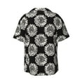 thumbnail image 6 of Lsque White Sunflowers print Men's Cuban Collar Short Sleeve Shirt Summer Beachwear Casual Button Down Fashionable Vacation Leisure Shirt-Medium, 6 of 7