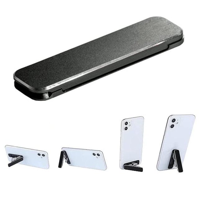 Soporte Para Teléfono Aleación De Aluminio Estante De Metal Accesorios De Oficina Diseño Plegable Soporte Vertical Superficie Lisa Soporte Adhesivo