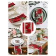 thumbnail image 3 of Red Roses Cloth Napkins Set of 4 Reusable Dinner Napkins, Valentine's Day Romantic Flowers Green Leaf Stripes Cocktail Napkin Washable Table Napkins for Wedding/Holiday Party/Baby Shower 20"x20", 3 of 7