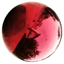 Beaupretty Gazing Globe Outside Garden Reflective Ball Round Mirror Ball Red Stainless Steel 1Pack