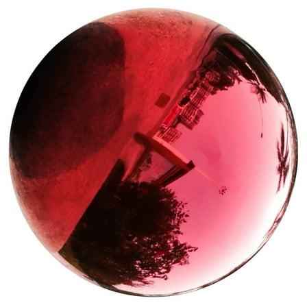 Beaupretty Gazing Globe Outside Garden Reflective Ball Round Mirror Ball Red Stainless Steel 1Pack