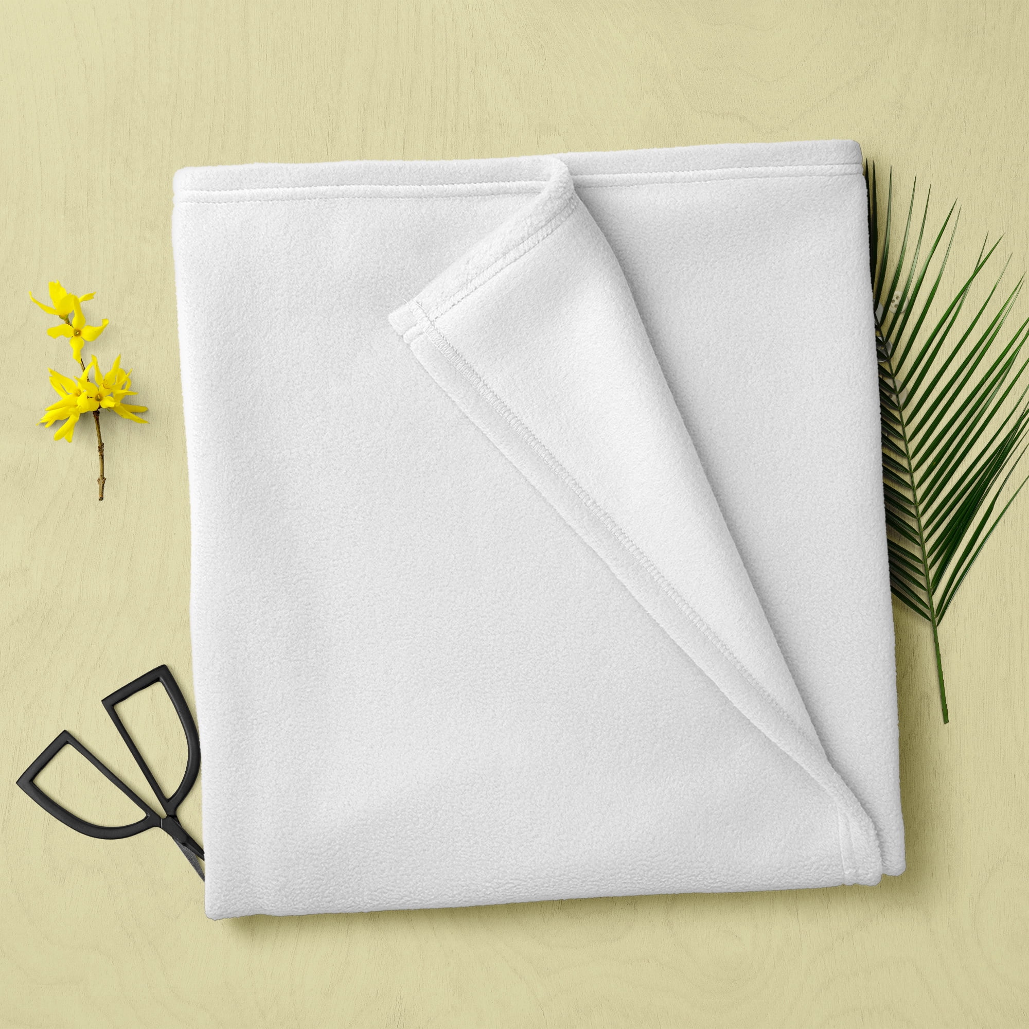 (2 pack) Mainstays 1.5 Yards 100% Polyester Brushed Fleece Solid, White, 60" Wide for Crafts