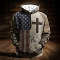 thumbnail image 4 of Men Vintage Casual American Flag Cross Faith Hoodie Christian Patriotic Shirt Retro Style Religious Patriotic Top, 4 of 4