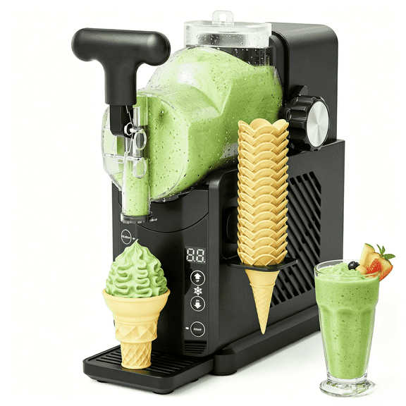 Friwest Slushy Machine, Ice Cream Machine with 5 Preset Programs for Home, No Ice Needed