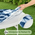 thumbnail image 5 of Blue White Tie Dye Mandala Pattern Round Fitted Tablecloth with Elastic Edge,Dining Table Cover Waterproof,Outdoor Round Tablecloth for Camping,Dining,Indoor and Outdoor, 5 of 7