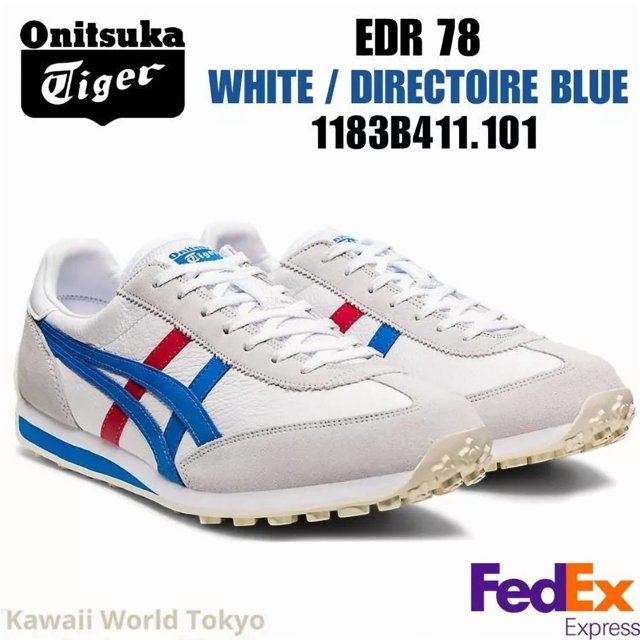 Onitsuka Tiger EDR 78 WHITE / DIRECTOIRE BLUE 1183B411 101 NEW UNISEX Japan F/S