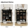 thumbnail image 4 of Commode Armoire à Chaussures en Rotin Spacieuse – Rangement à 6 Niveaux, Tablettes Ajustables, Pattes en Métal Robustes, Organisateur Moderne Style Ferme avec Portes pour Entrée Ou Chambre – Grain de Bois Noir et Couleur Bois Originale, 4 of 8
