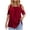 Red T-Shirts for Women, variant on Plus Size Cold Shoulder Tunic for Women Summer Ruched Hide Belly Tunic Stylish Casual Crew Neck Flowy Beach Blouses Red 8