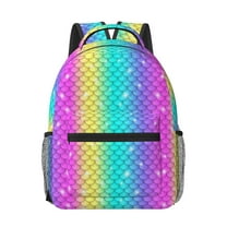 Uemuo Rainbow Scales2 Printed Student Durable Water-resistant Backpack,Travel Backpack,Outdoor Activities Backpack, Laptop Backpack, Multi-compartment Backpack
