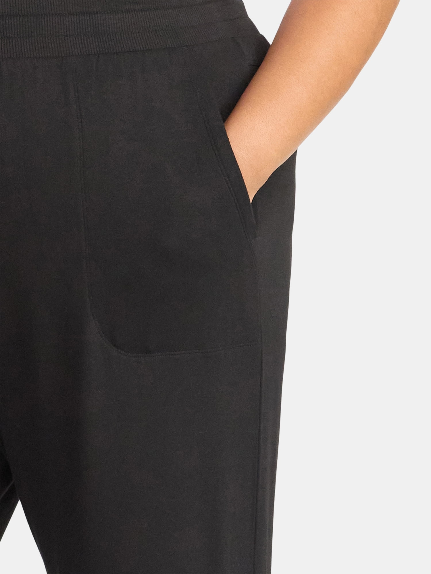 Terra & Sky Women's Plus Size Knit Wide Leg Pants, 28" Inseam, Sizes 0X-5X