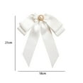 thumbnail image 4 of Milageto Women Pre Tied Bowknot Brooch Bead Bow Tie Brooch Pin for Blouse Shirts Coat White, 4 of 8