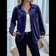 thumbnail image 4 of Cárdigan de Terciopelo de Larga de Invierno para Mujer, Blusa Informal con Botones, Blusas para Mujer Azul Real XL, 4 of 10