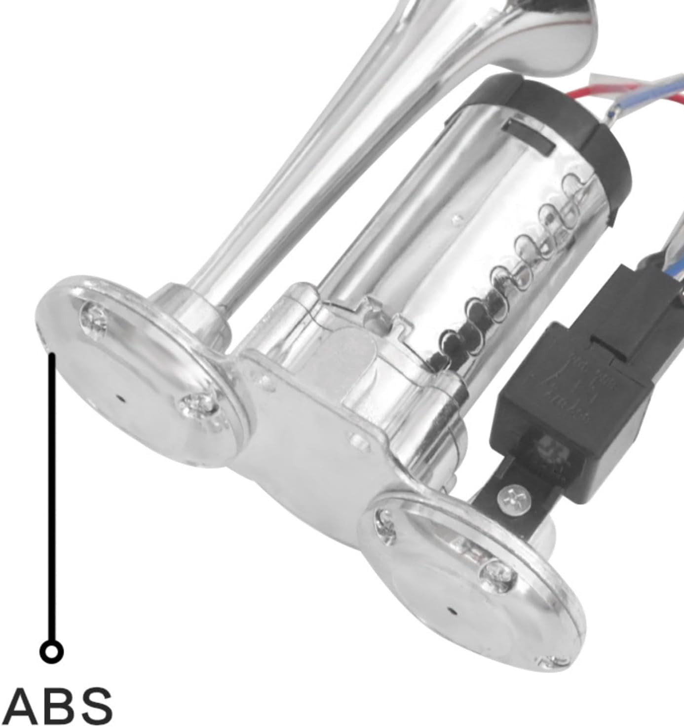 Air Train Horn Kit Silver 150DB, Super Loud Dual Electric Horn with Compressor for 24V Vehicles Trucks Cars Boats