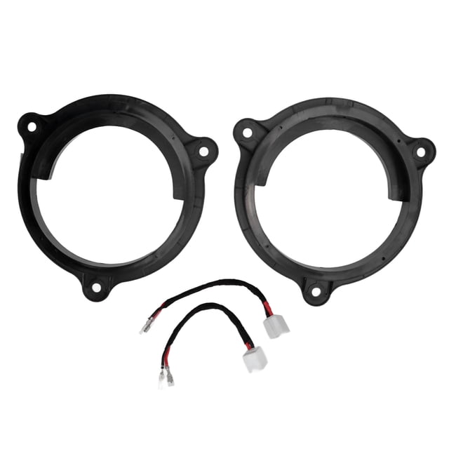 2 piezas de anillo adaptador de altavoz negro de 6,5 pulgadas con arnés de 2 cables de repuesto para Nissan Murano Sentra 2000-2019