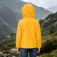 thumbnail image 6 of Lmnyox Kid's Rain Coats Zipper Up Long Sleeve Waterproof Hooded Jackets Casual Solid Color Coats with Pockets, 6 of 9