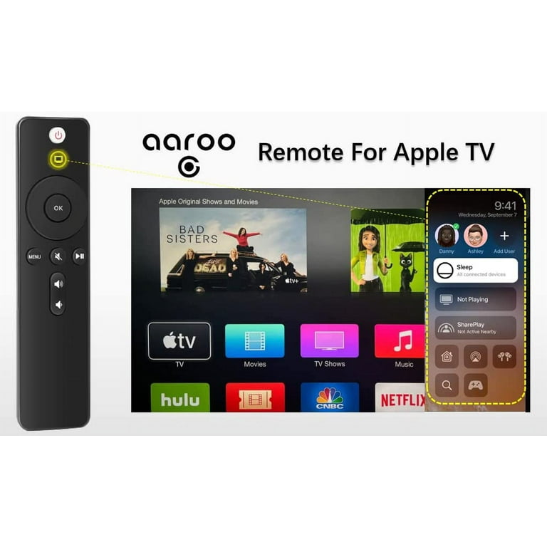 aarooGo [w/Home & Volume] Control for Apple TV 4K Player A1294