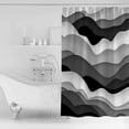 thumbnail image 2 of Shower Curtain Bathroom Set Gradient Grey Black Ocean Wave Waterproof Fabric Shower Curtains with Grommets&Hooks Summer Abstract Lines Privacy Bath Curtain for Bathtub 36x72in, 2 of 7
