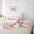 thumbnail image 6 of Manfei Lovely Bowtie 7-Piece Twin Bedding Sets,Girl Bow Knot Bedding Comforter Set,Pink Cherry Sheet Sets For Girls,Microfiber Bedroom Decor Reversible, 6 of 8