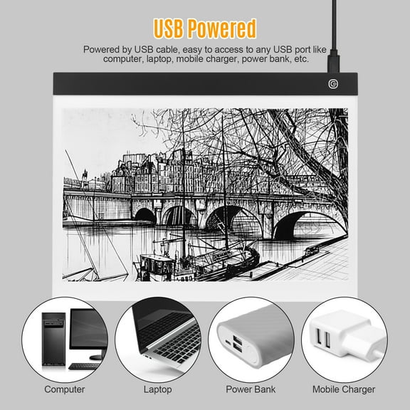 Light A3 Copyboard Ultra-thin LED Light Pad Stepless Brightness Translucent Drawing Board USB Powered For Artist Animation Sketching Architecture Calligraphy Stenciling