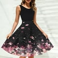 thumbnail image 4 of qucoqpe Summer Dresses for Women 2026 Fashion Floral Print Sleeveless Crew Neck Loose Fit Casual Midi Tank Dress, 4 of 7