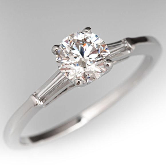 Round Cut Moissanite Wedding Ring 925 Sterling Silver Ring Moissanite Engagement Ring April Birthstone Ring